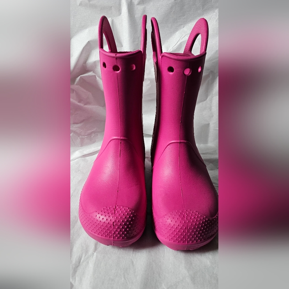 Crocs Kids Pink Rain Boots Size 2